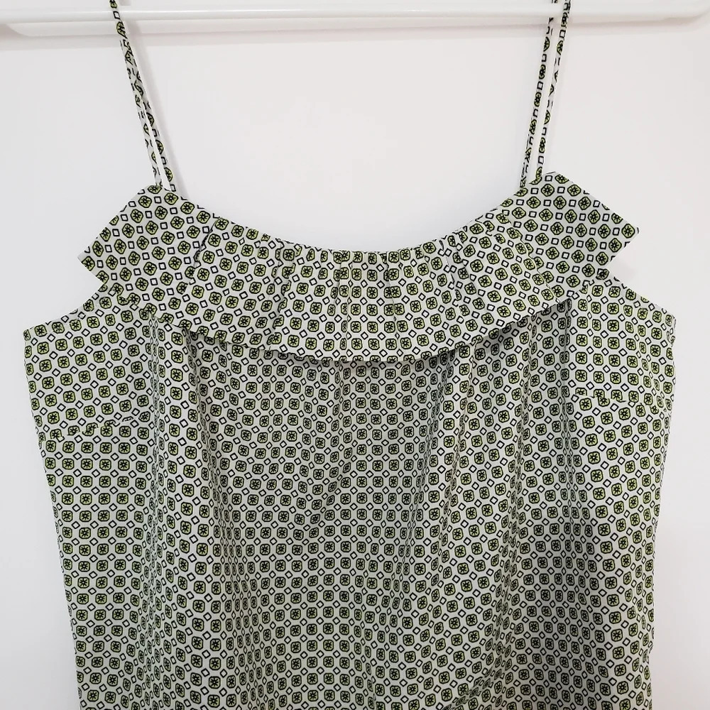 J. Crew Printed Ruffled Tank Top - Picture 2 of 6